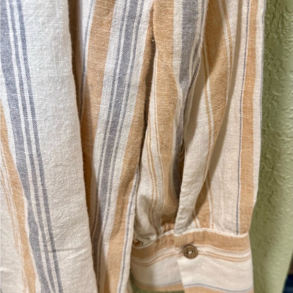 LC Lauren Conrad Striped Blouse - White, Tan, Gray - Picture 3 of 5